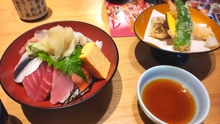 【実食レポ】「すし波奈　仙台パルコ店」でランチメニューの「日替り海鮮丼と天ぷらセット」を食べてみた