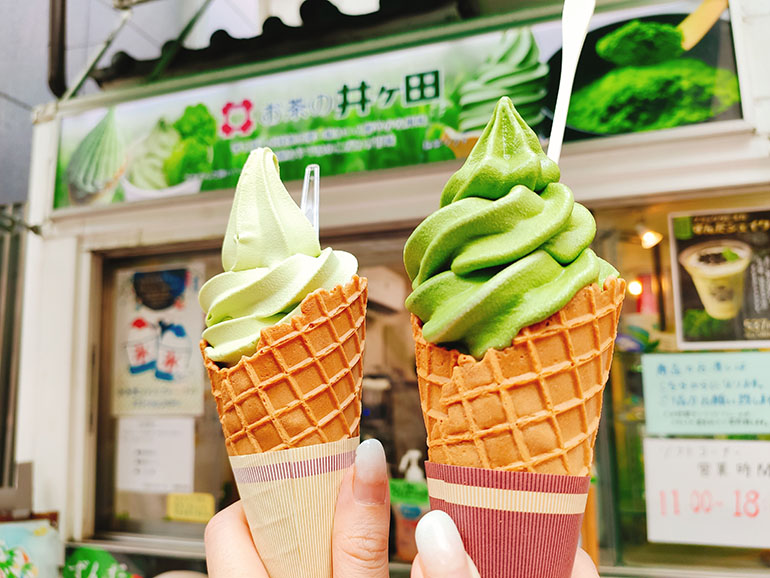 お茶の井ヶ田で、世界初！5種の抹茶ソフトクリームが販売されているぞ！！